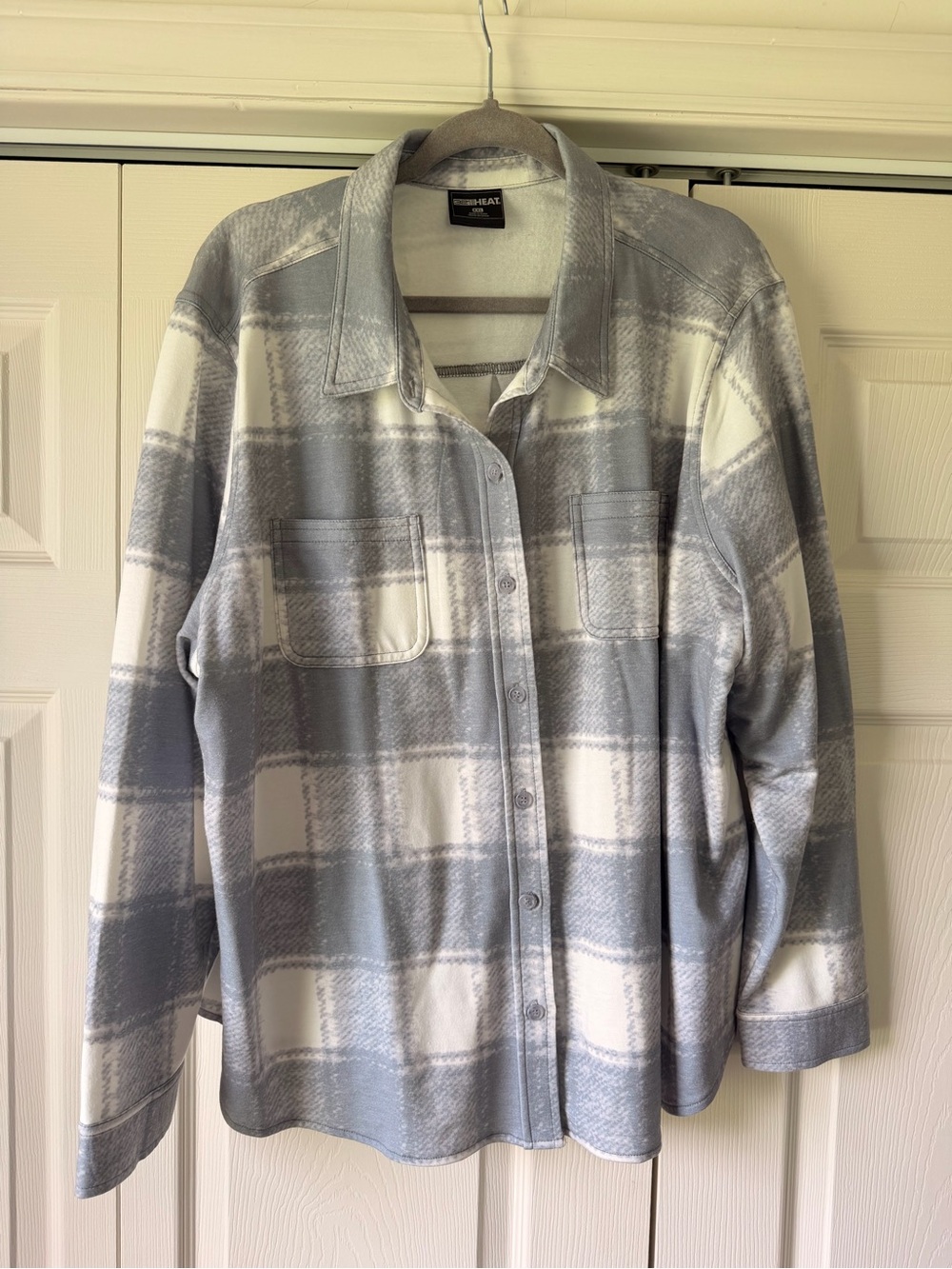 32 Degrees Gray and White Plaid Button-Down Shirt